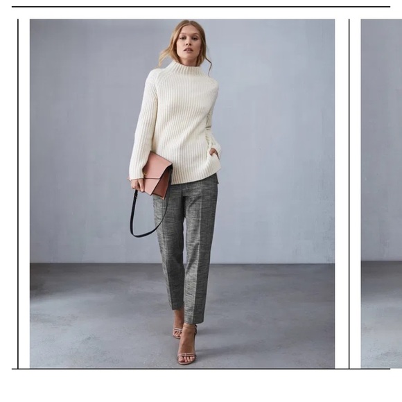 Reiss issa Checked Tailored Trousers 4 $200 plaid holiday fall casual classic